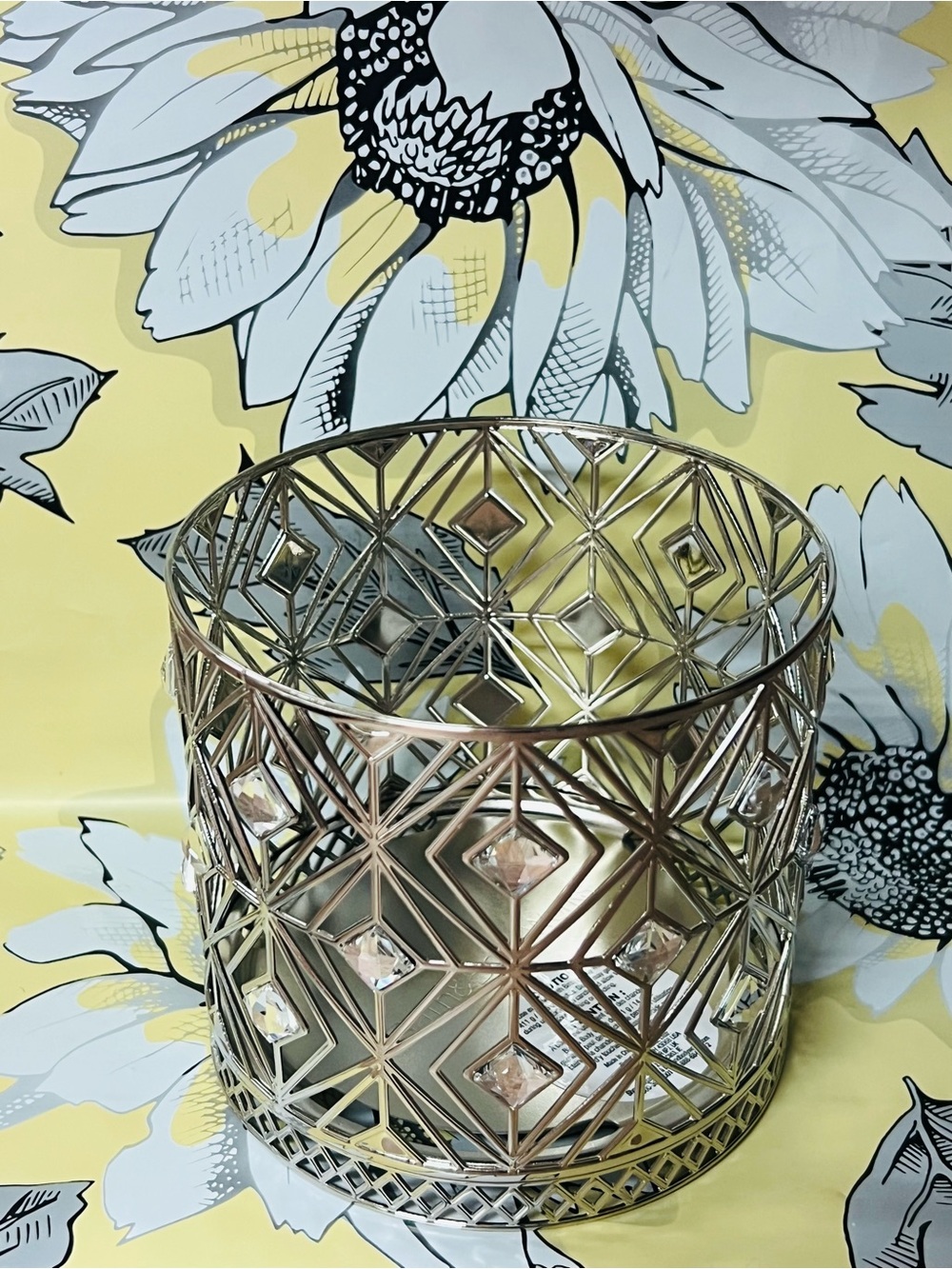 Bath & Body Decorative Candle Holder with Crystal Accents